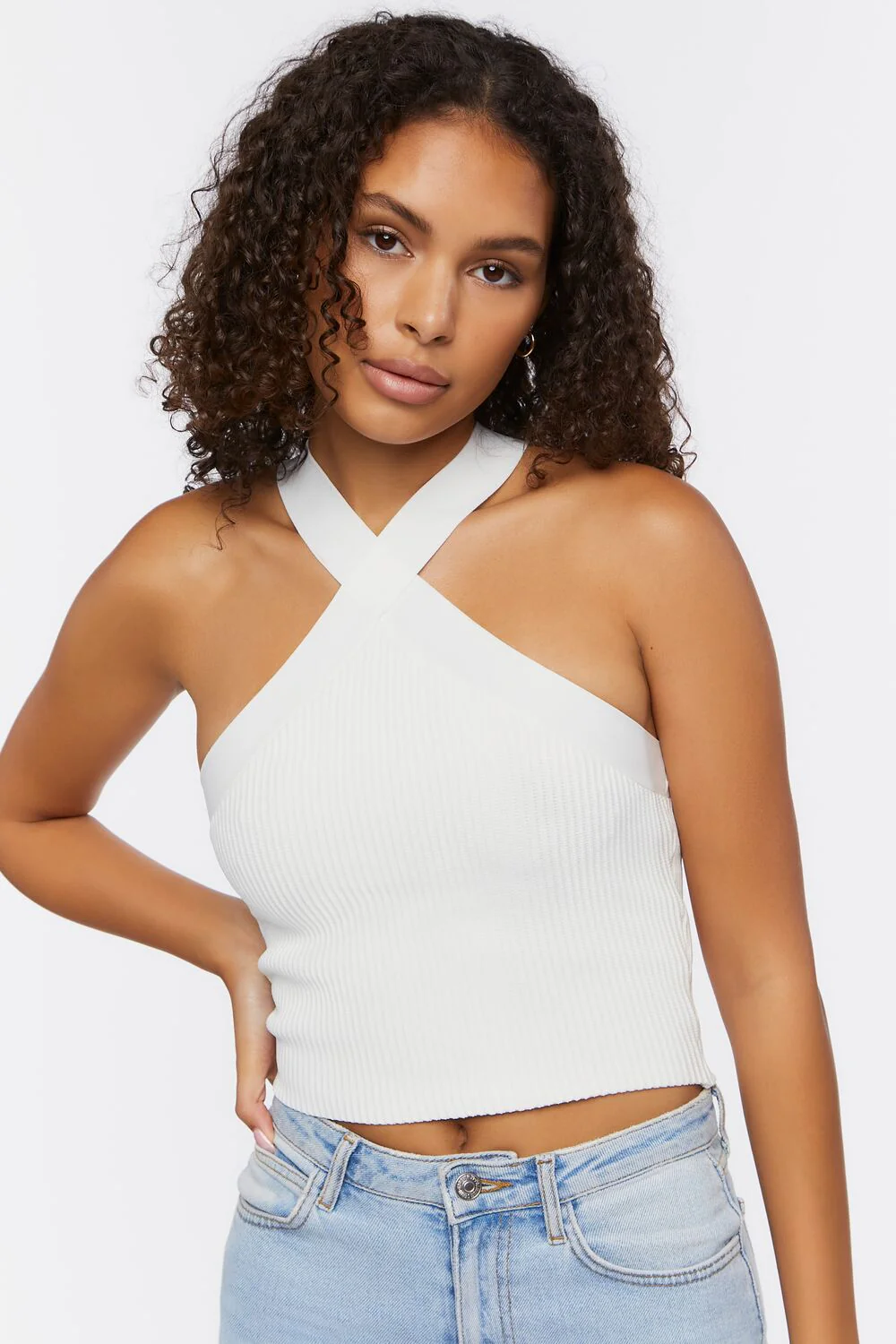 Sweater-Knit Halter Crop Top - Image 5