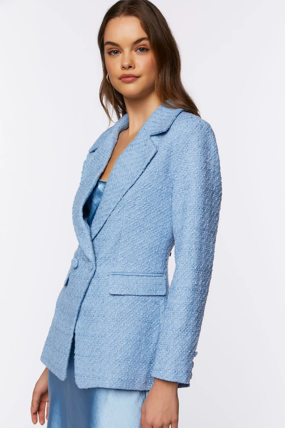 Double-Breasted Tweed Blazer - Image 2