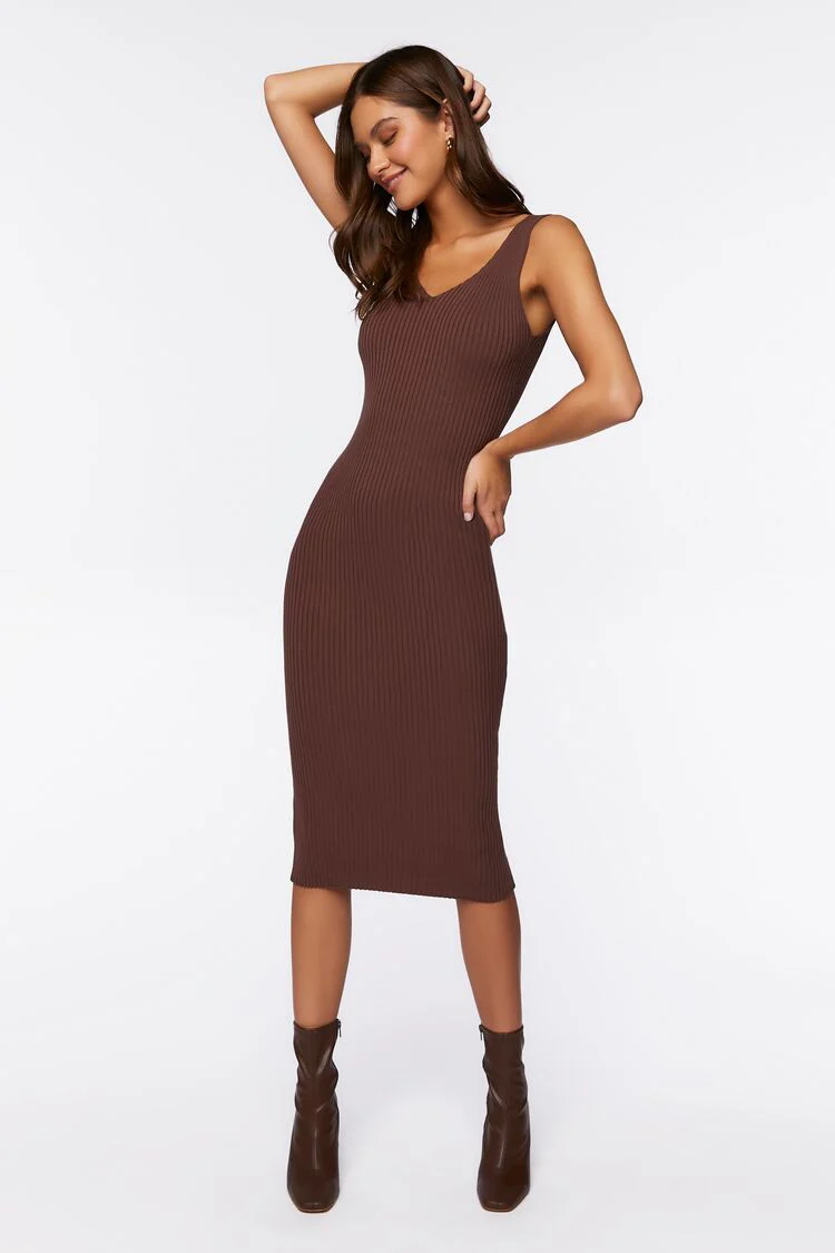 Bodycon Midi Sweater Dress - Image 4