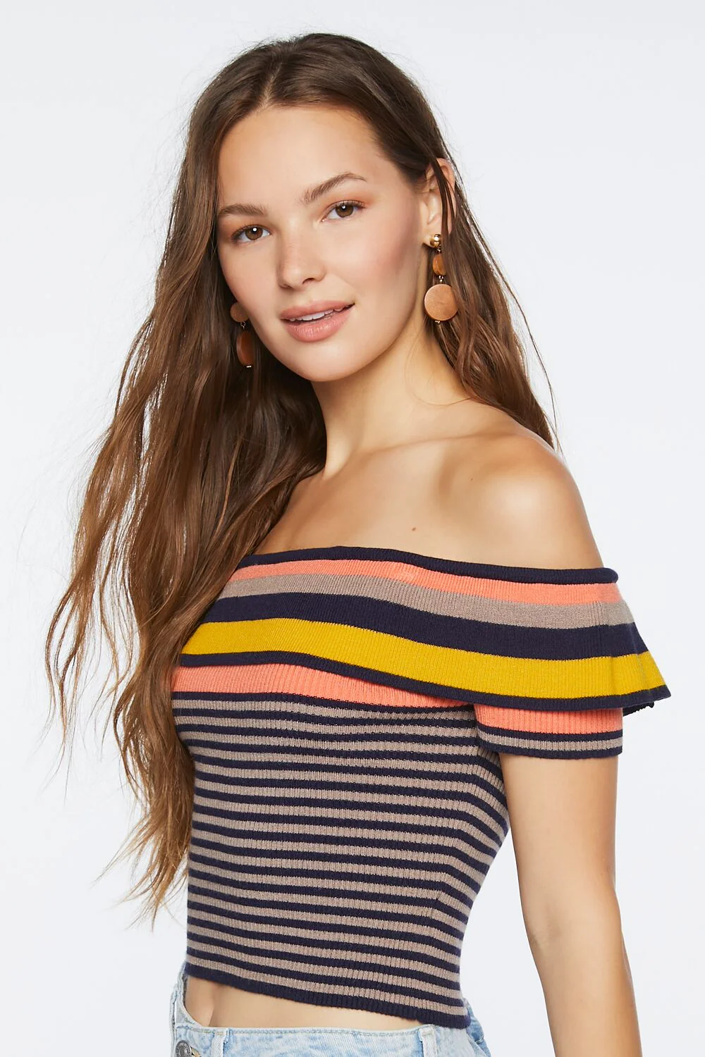Striped Sweater-Knit Crop Top - Image 3