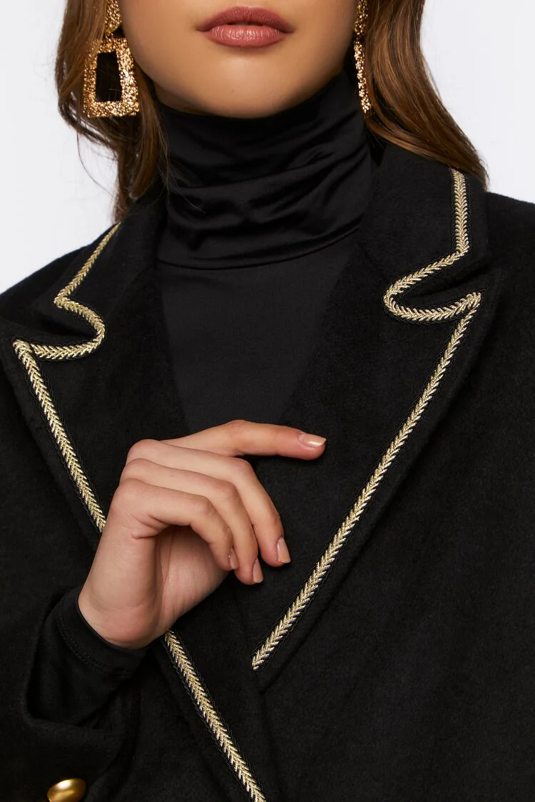 Braided-Trim Peak Lapel Blazer - Image 5