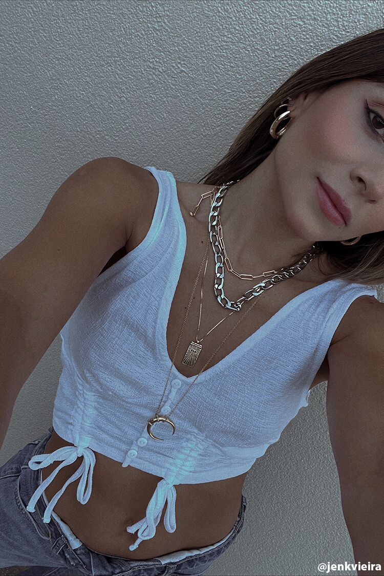 Ruched Drawstring Crop Top - Image 2
