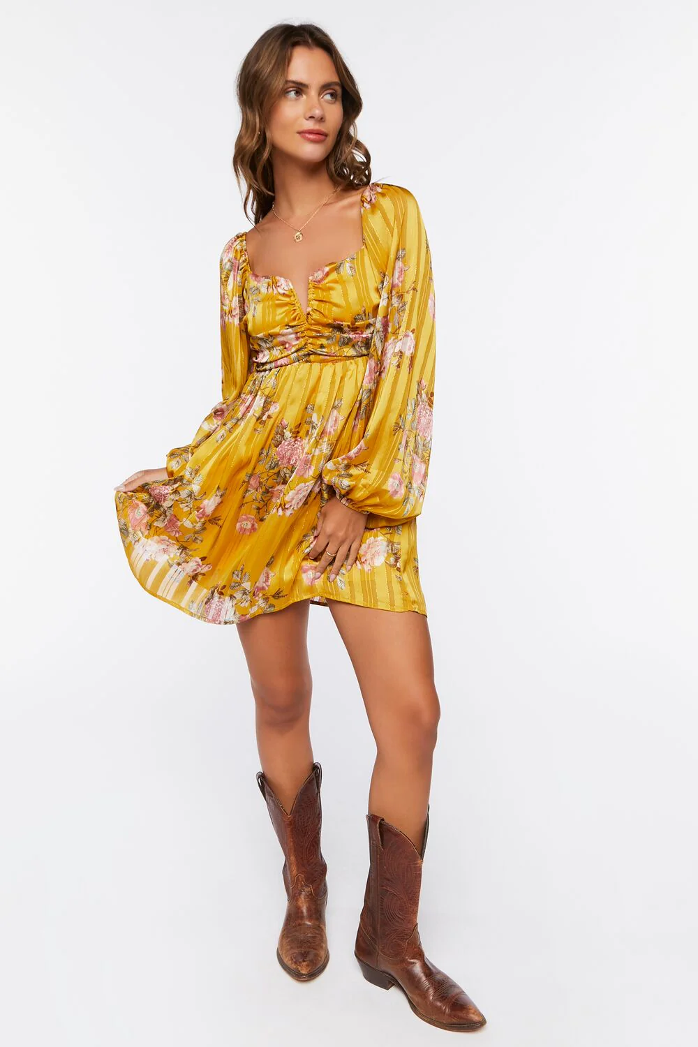 Floral Print Mini Dress - Image 4