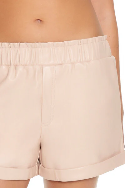 Faux Leather High-Waist Shorts - Image 11