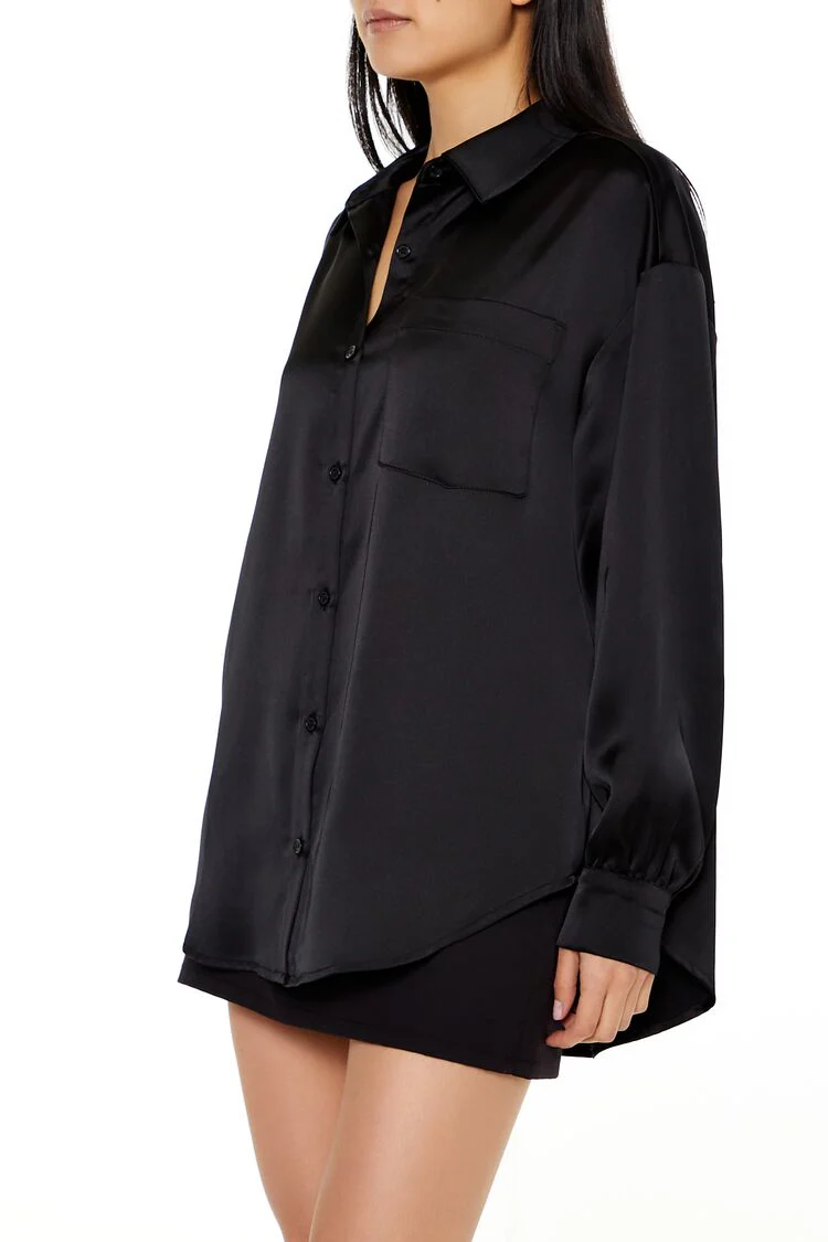 Oversized Satin Shirt - Image 4