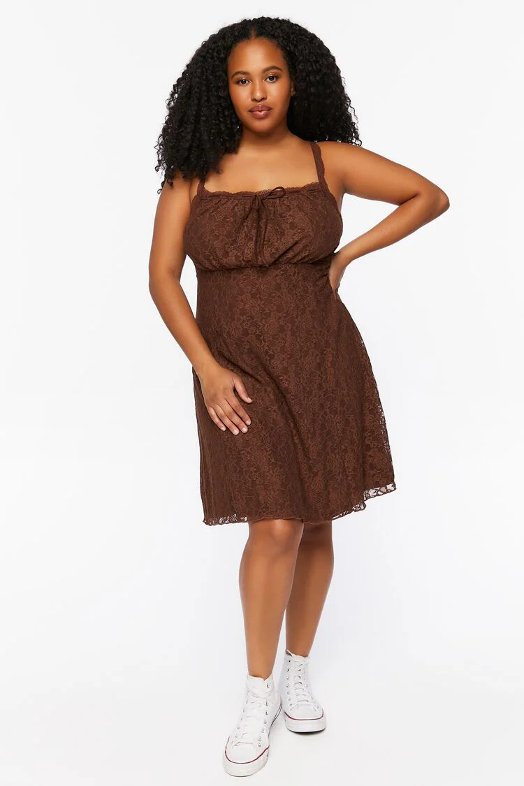 Plus Size Lace Cami Mini Dress - Image 4