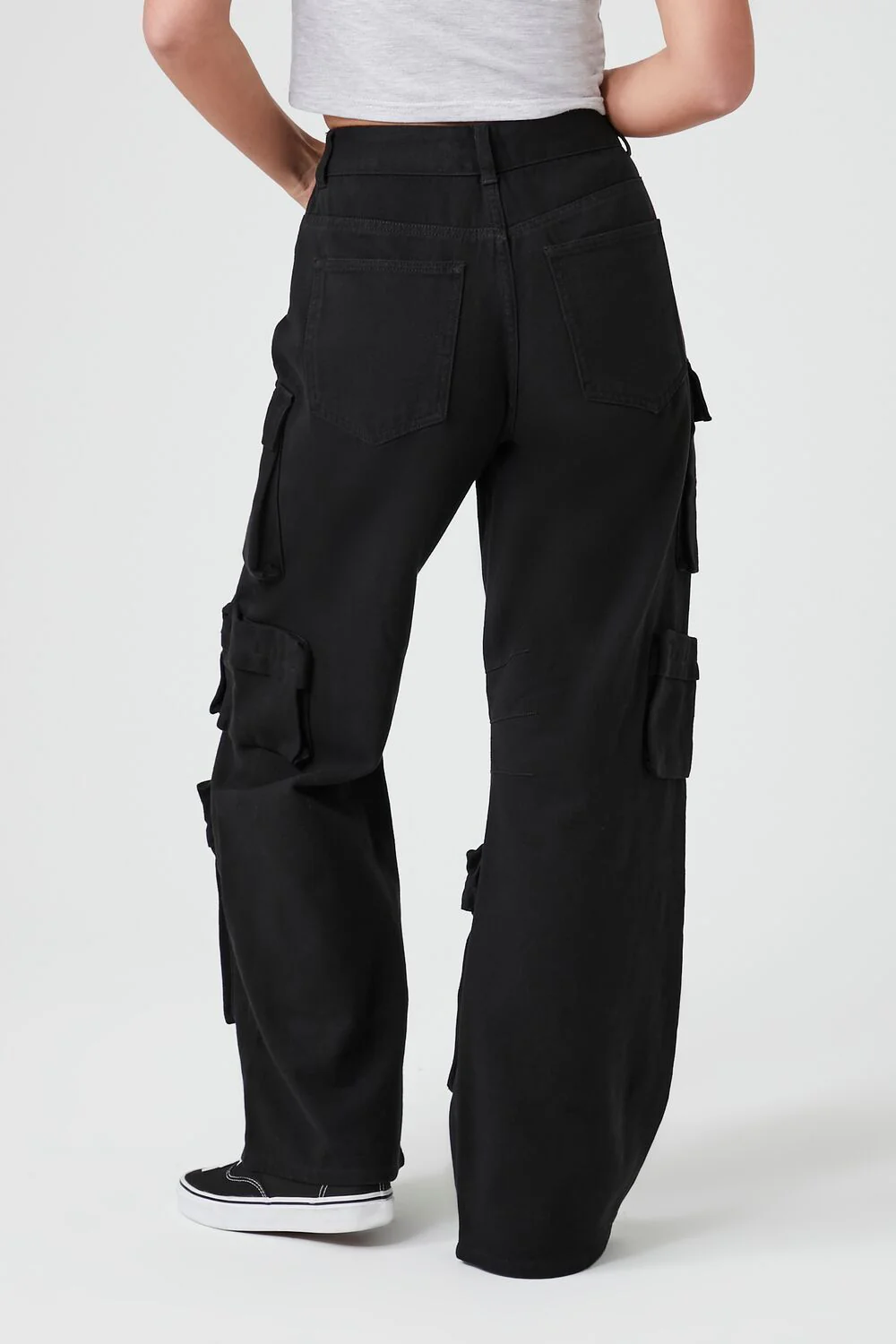 Twill Wide-Leg Cargo Pants - Image 4