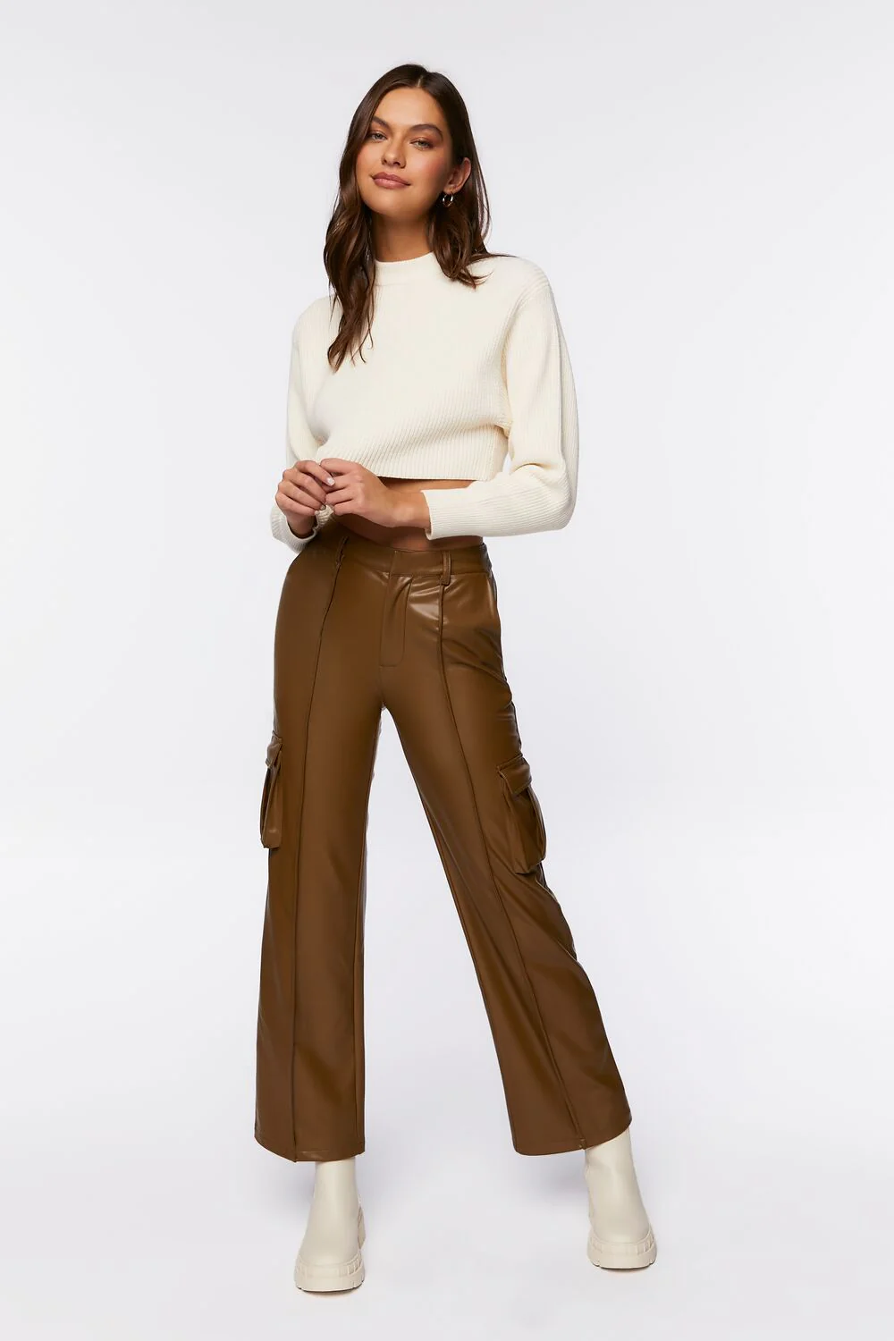 Cropped Rib-Knit Sweater - Image 4