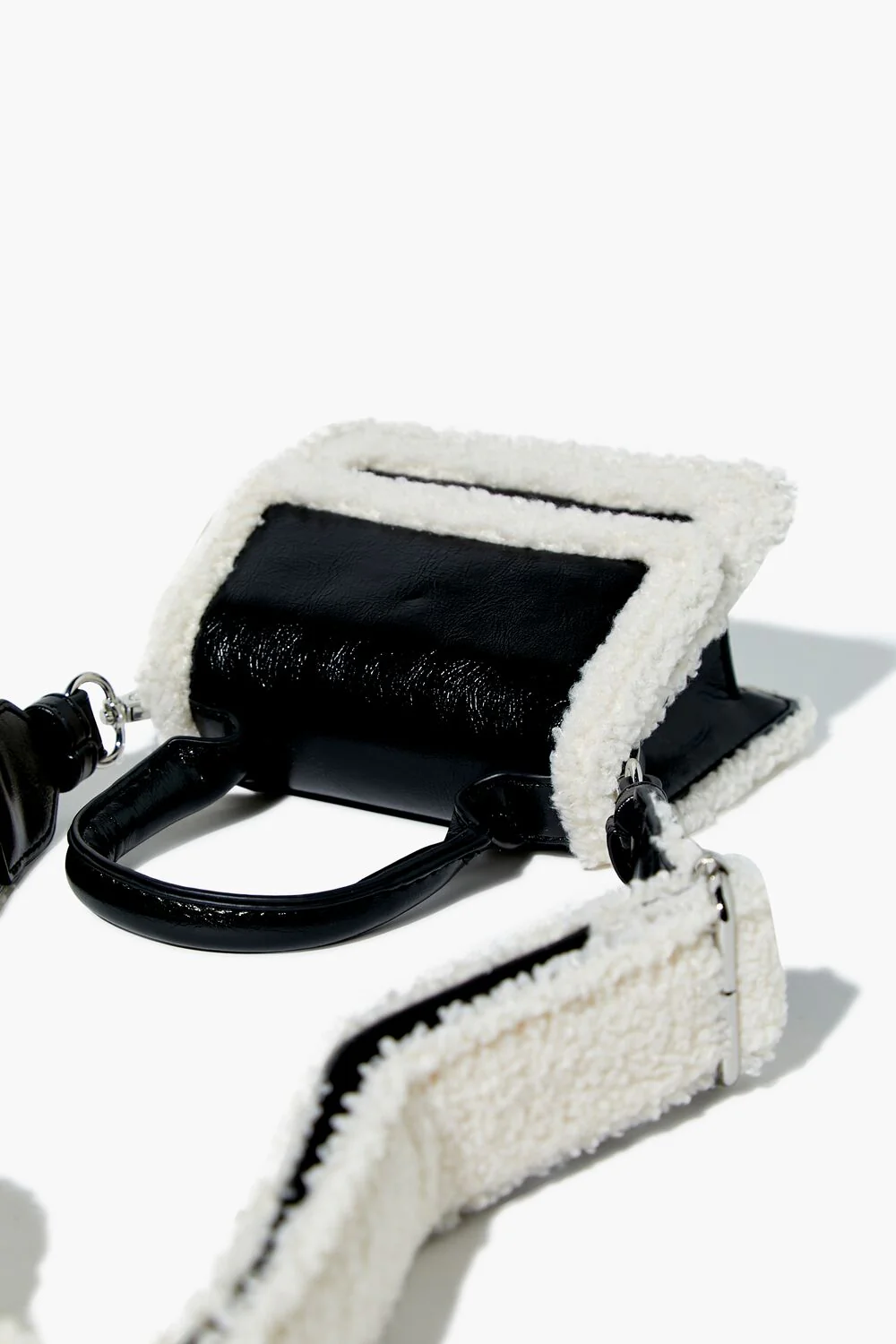 Faux Shearling-Trim Crossbody Bag - Image 3