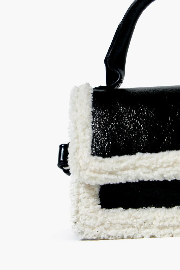 Faux Shearling-Trim Crossbody Bag - Image 4