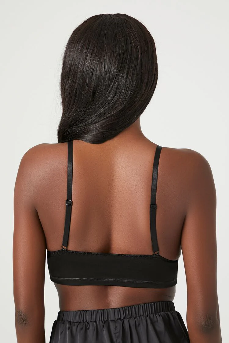 Satin Longline Triangle Bralette - Image 3
