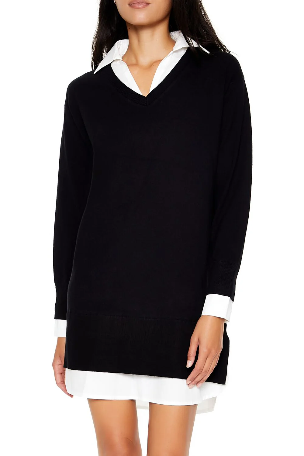 Combo Sweater Shirt Dress - Image 2