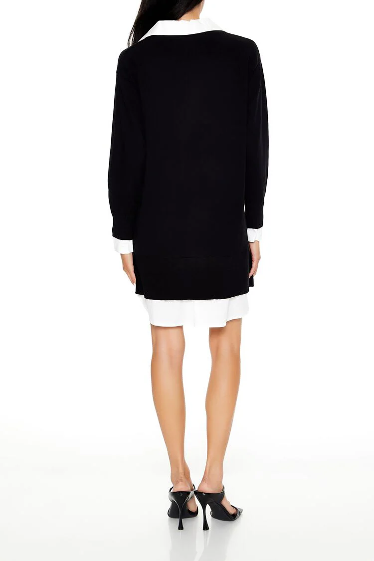 Combo Sweater Shirt Dress - Image 4