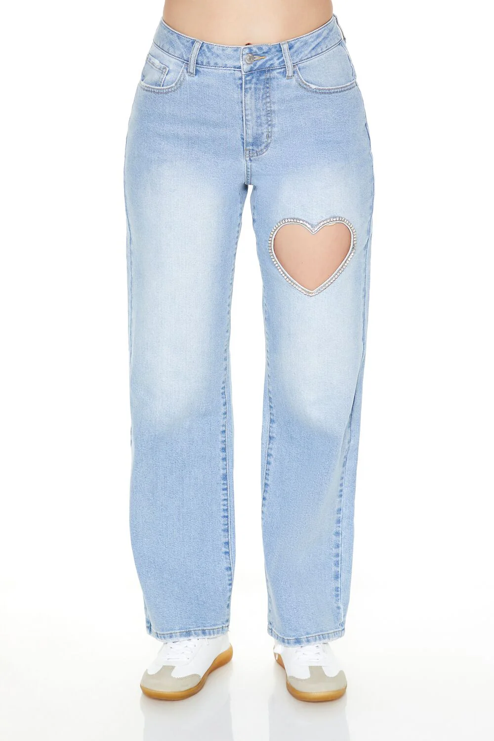 Heart Cutout Straight-Leg Jeans - Image 2
