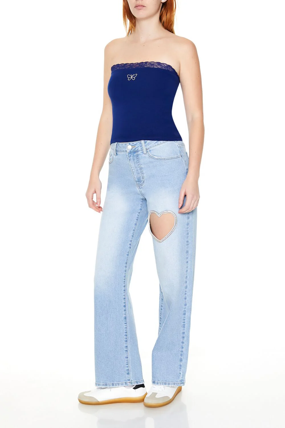 Heart Cutout Straight-Leg Jeans - Image 3