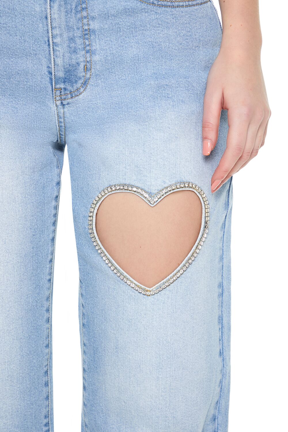 Heart Cutout Straight-Leg Jeans - Image 6