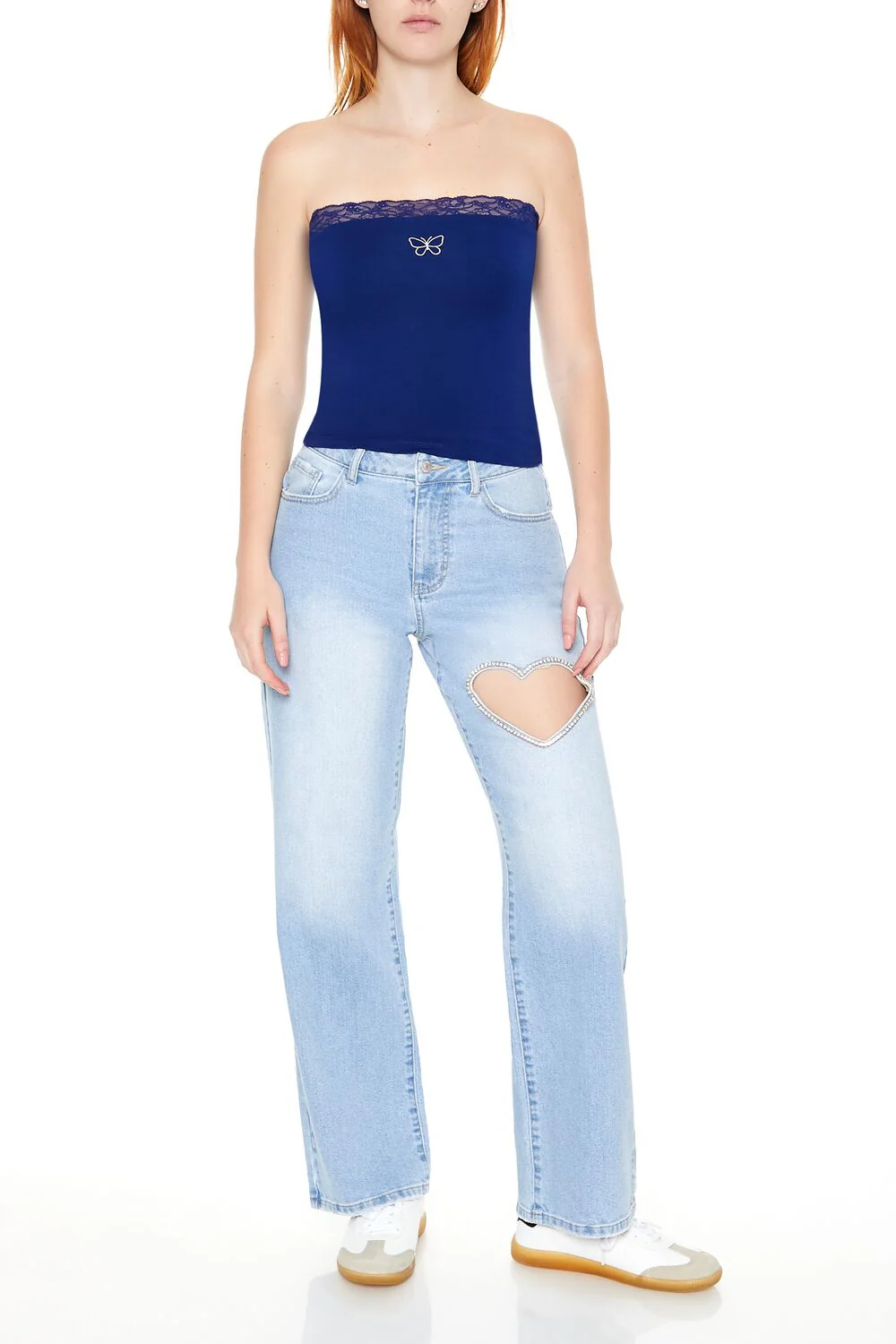 Heart Cutout Straight-Leg Jeans - Image 7