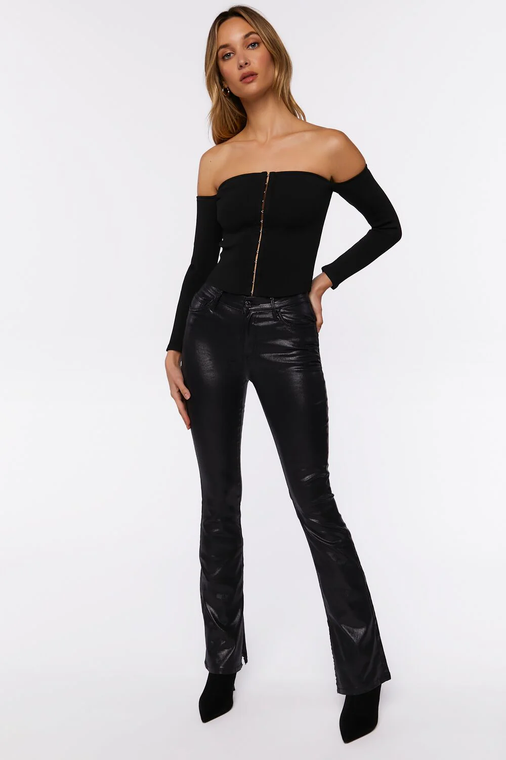 Off-the-Shoulder Hook-and-Eye Top - Image 4