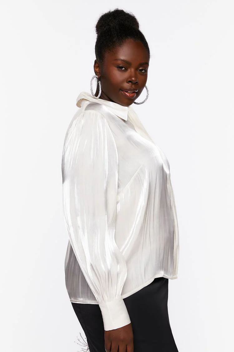 Plus Size Balloon-Sleeve Shirt - Image 2