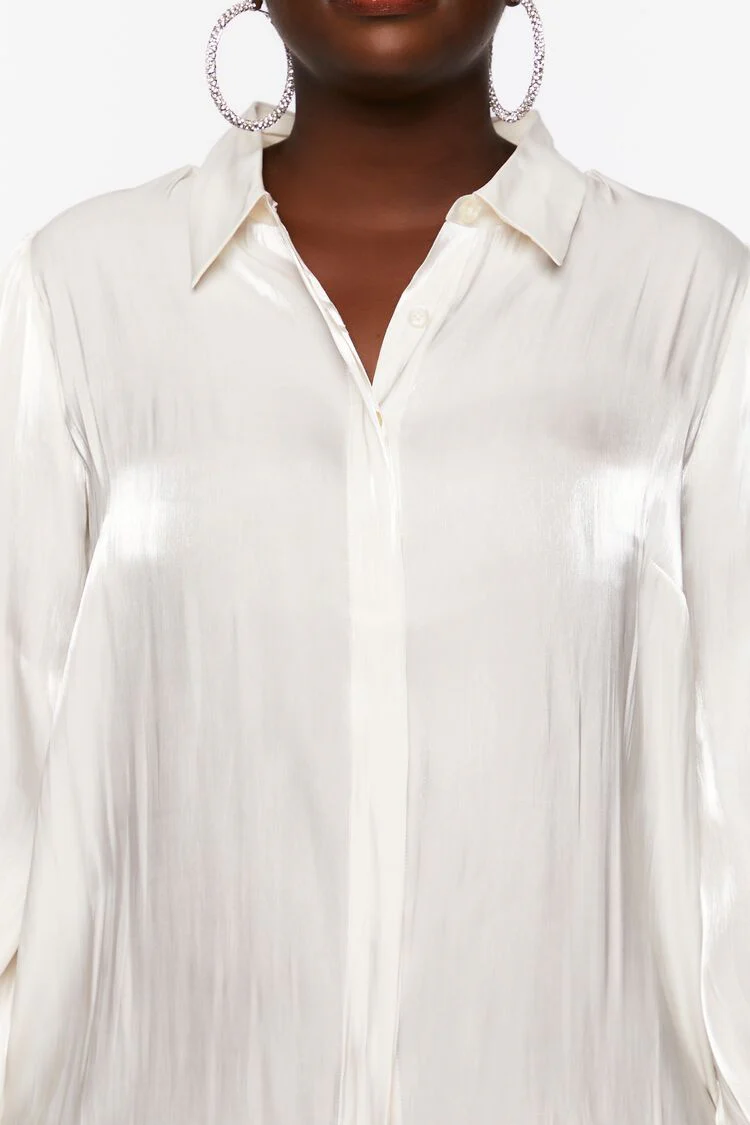 Plus Size Balloon-Sleeve Shirt - Image 5