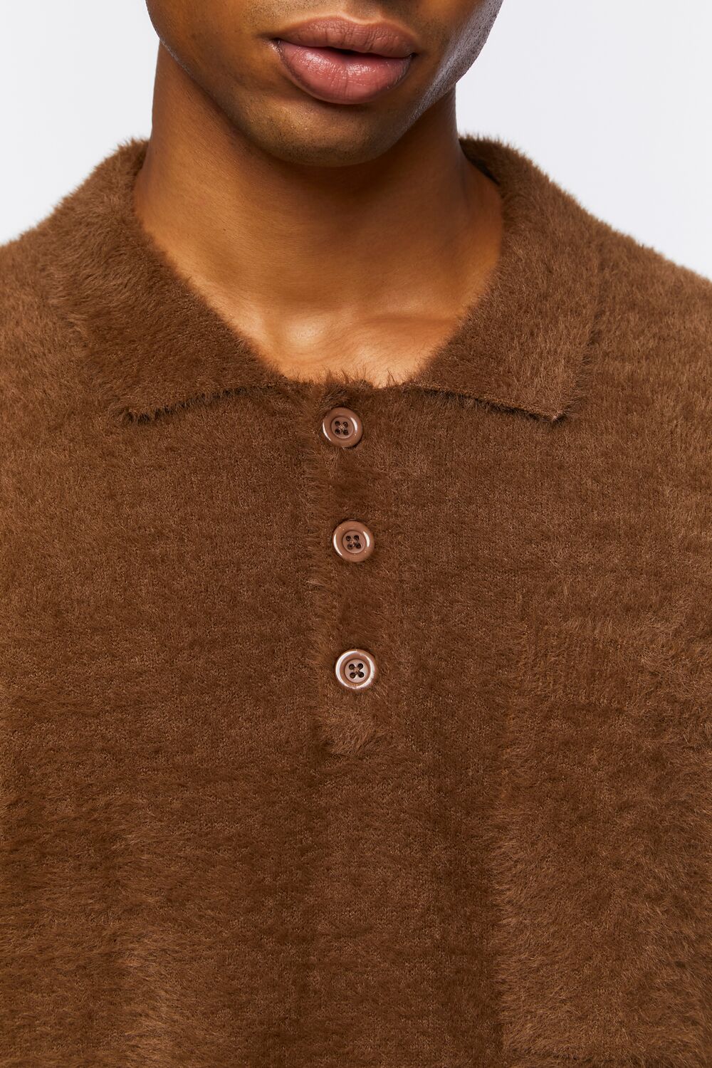 Fuzzy Knit Polo Shirt - Image 5
