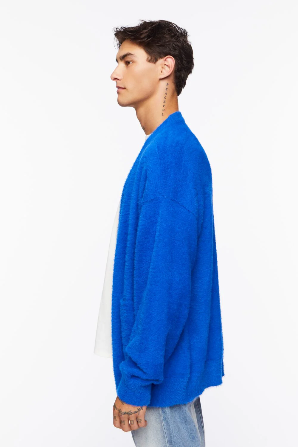 Fuzzy Knit Cardigan Sweater - Image 2