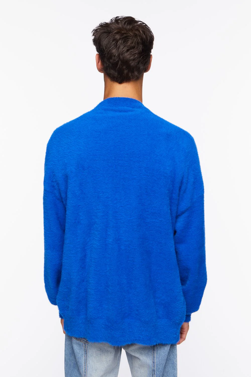 Fuzzy Knit Cardigan Sweater - Image 3