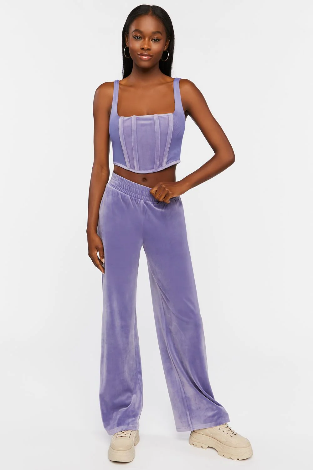 Velvet Bustier Crop Top - Image 4