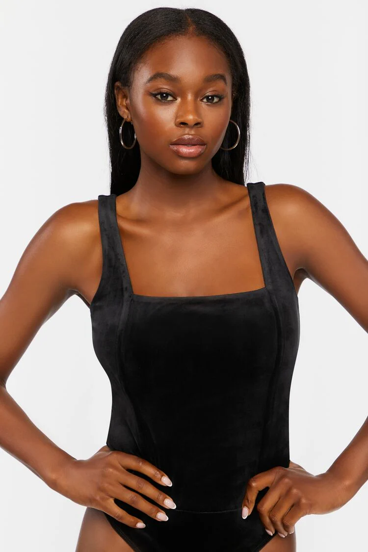 Velvet Square-Neck Bodysuit - Image 5