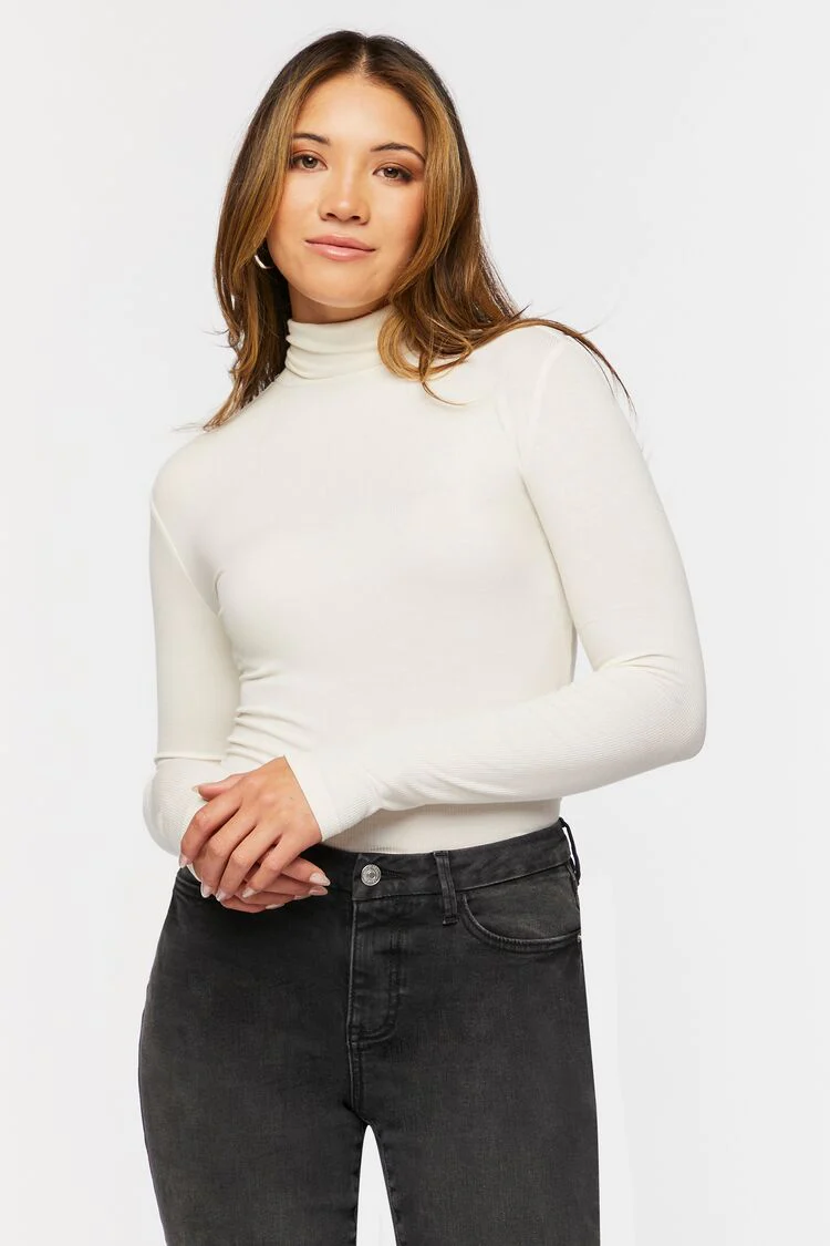 Ribbed Turtleneck Long-Sleeve Top - Image 6