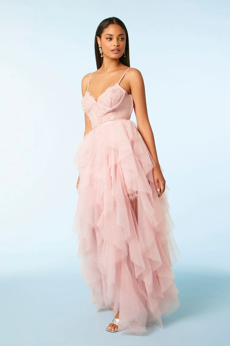 Lace Mini Dress & Tulle Maxi Skirt Set - Image 2