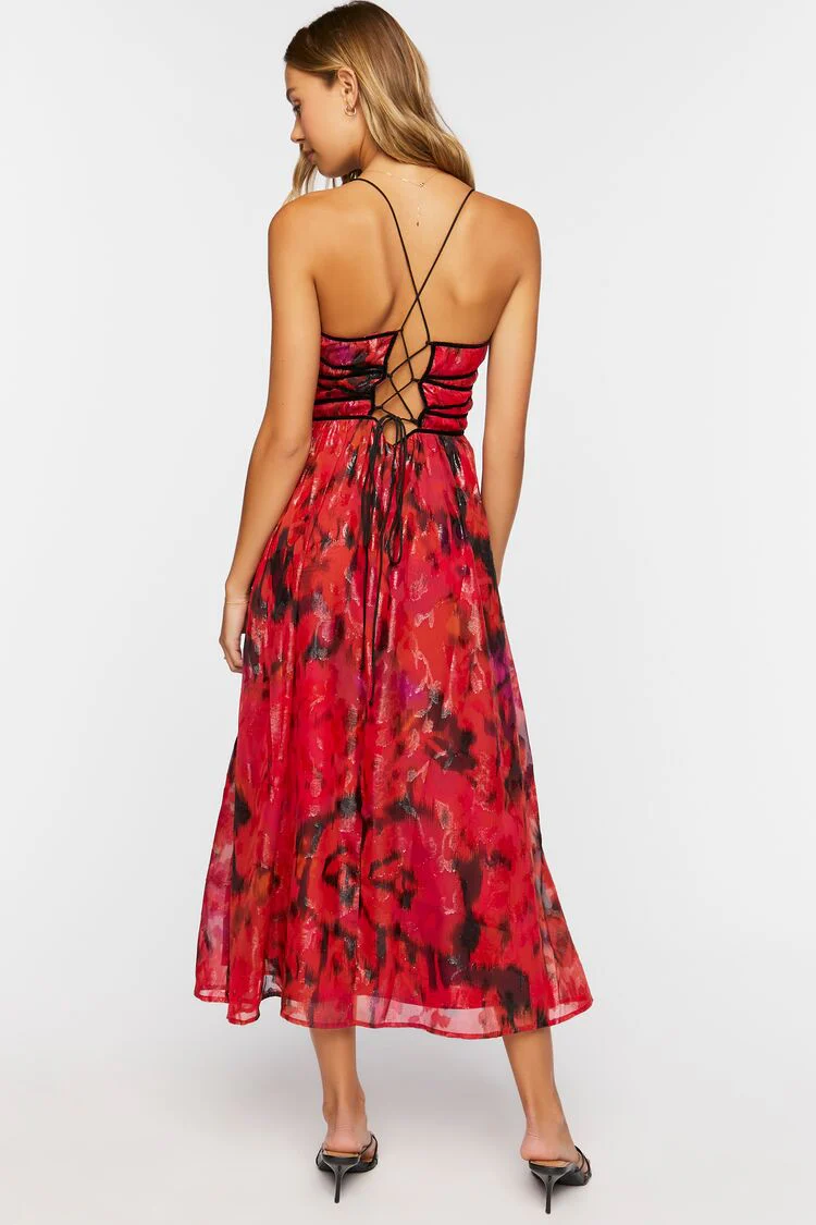 Floral Crisscross Cami Midi Dress - Image 3