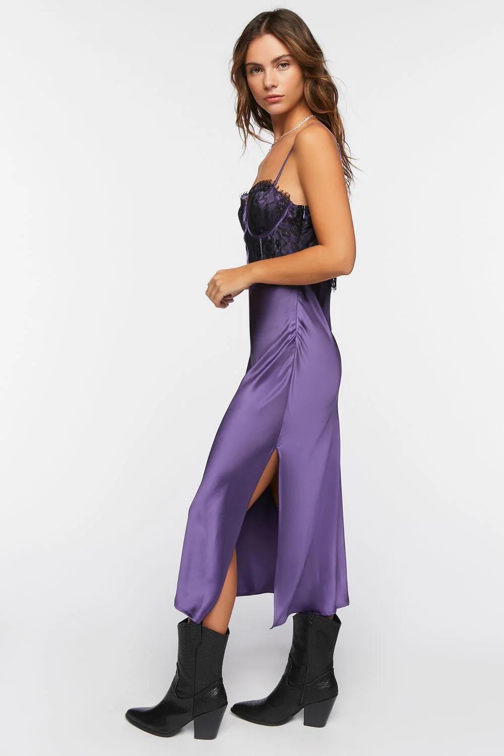 Bustier Satin Slip Midi Dress - Image 2