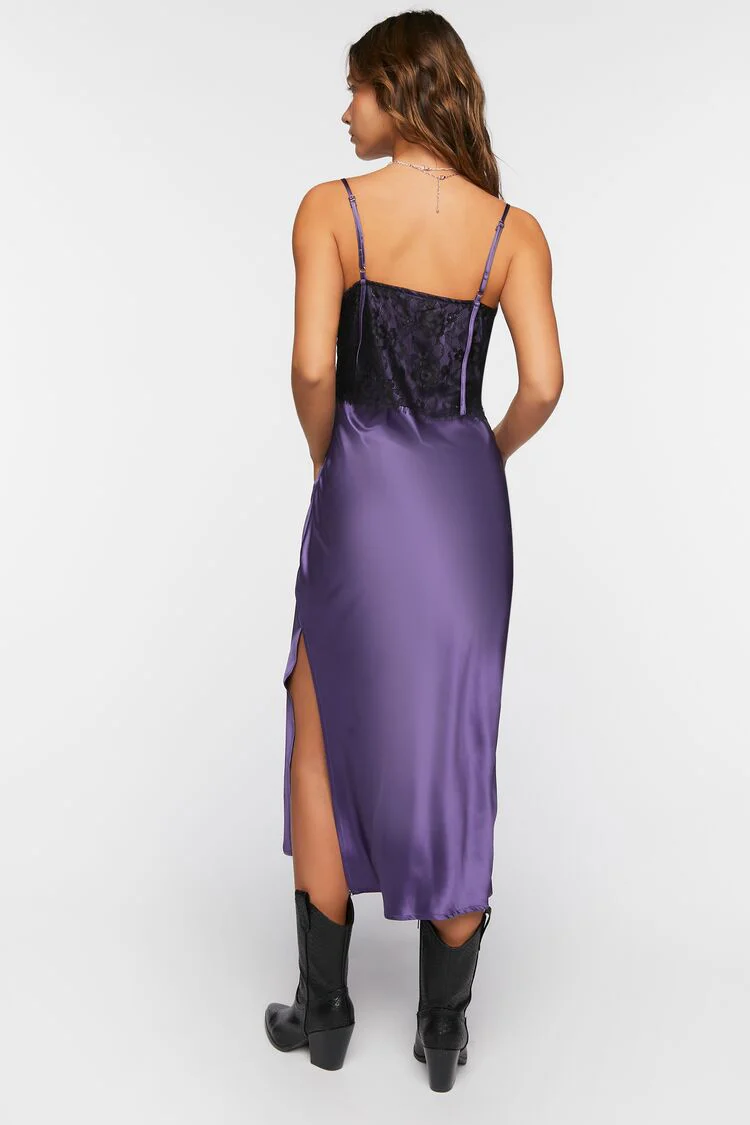 Bustier Satin Slip Midi Dress - Image 3