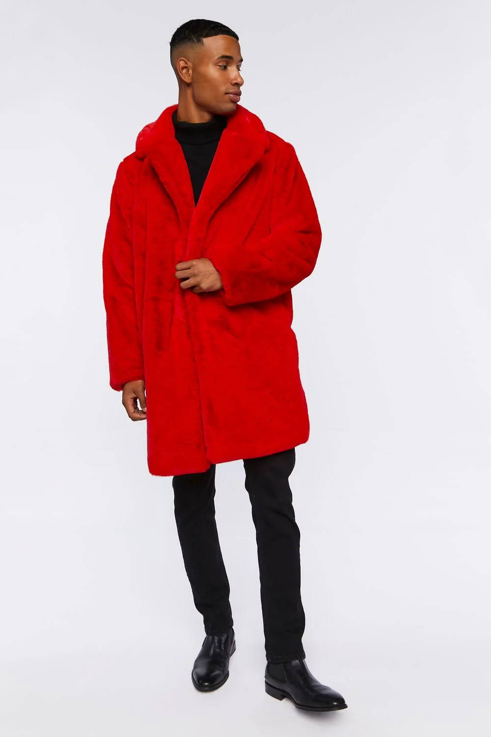Faux Fur Longline Coat - Image 4