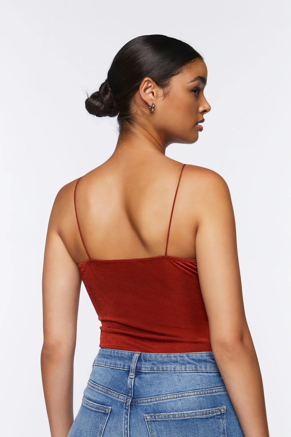 Mesh Ruched Cami Bodysuit - Image 3