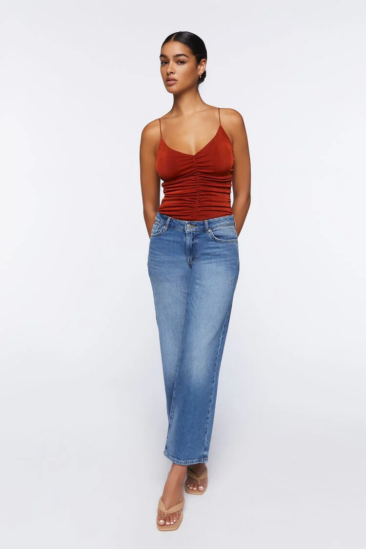 Mesh Ruched Cami Bodysuit - Image 4