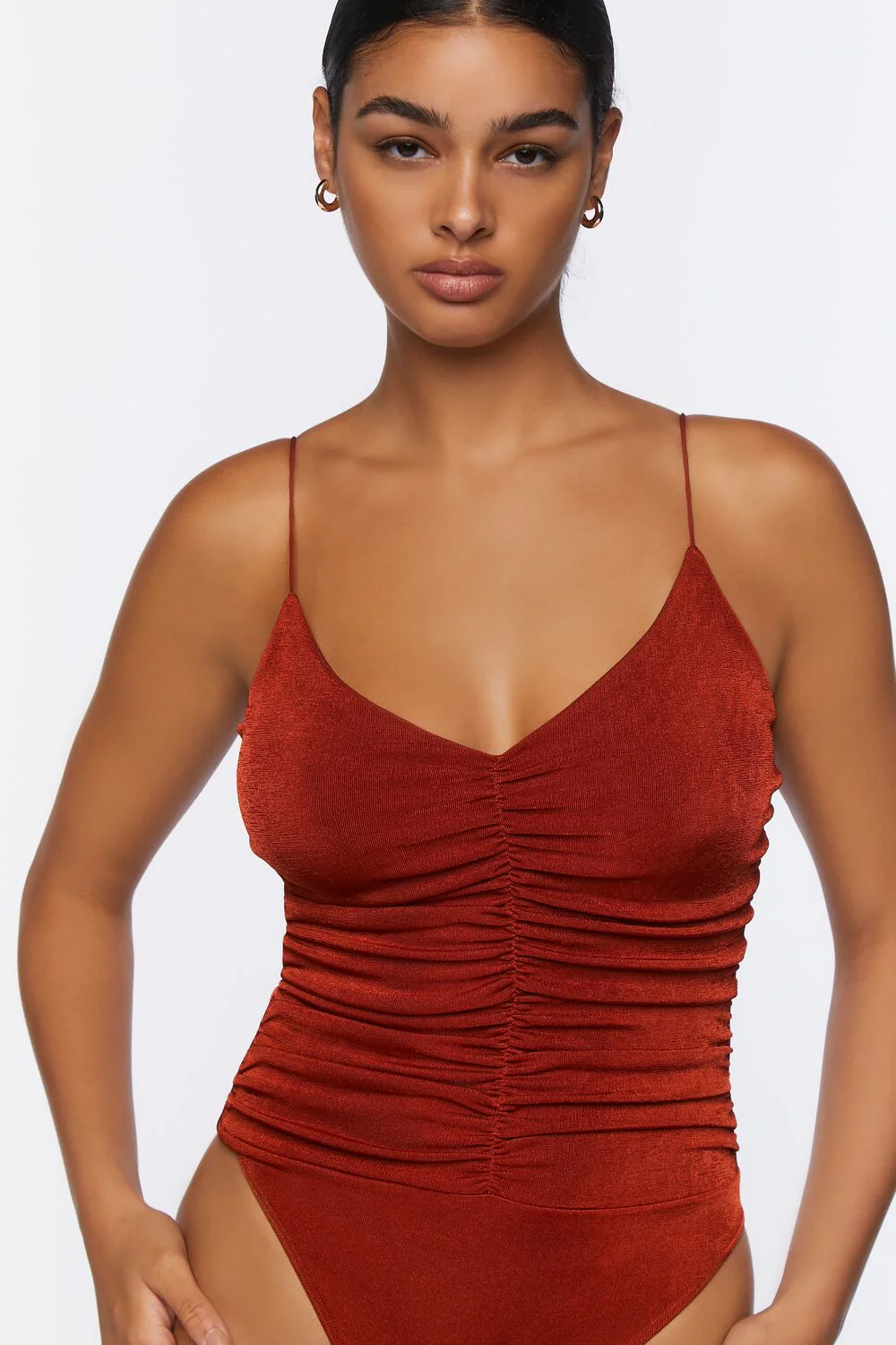 Mesh Ruched Cami Bodysuit - Image 5