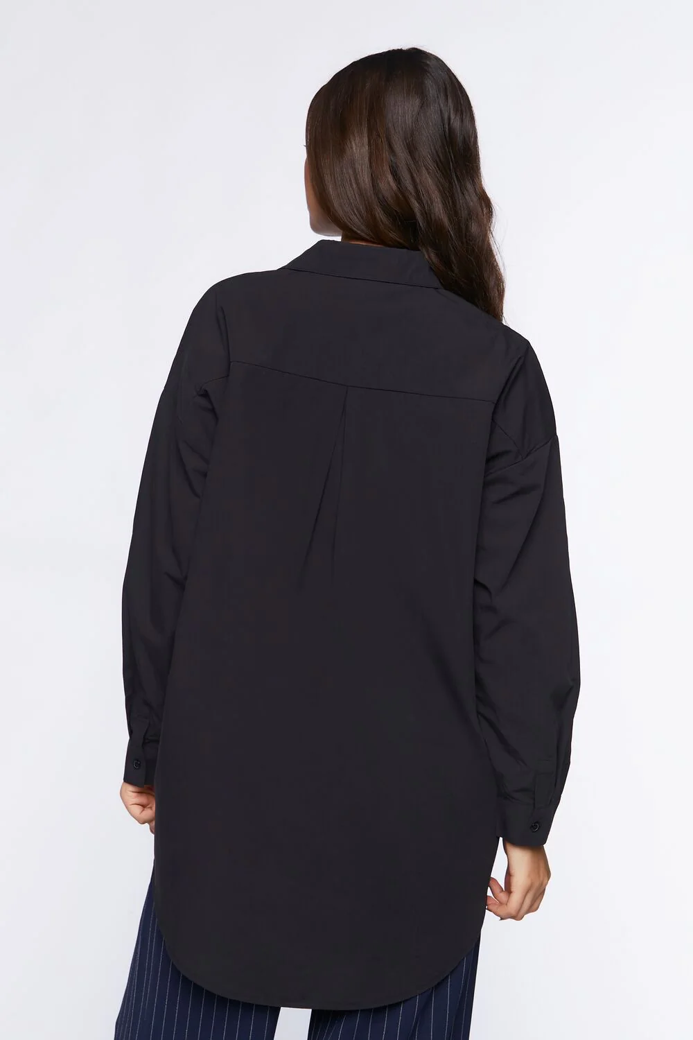 Oversized Longline Poplin Shirt - Image 3