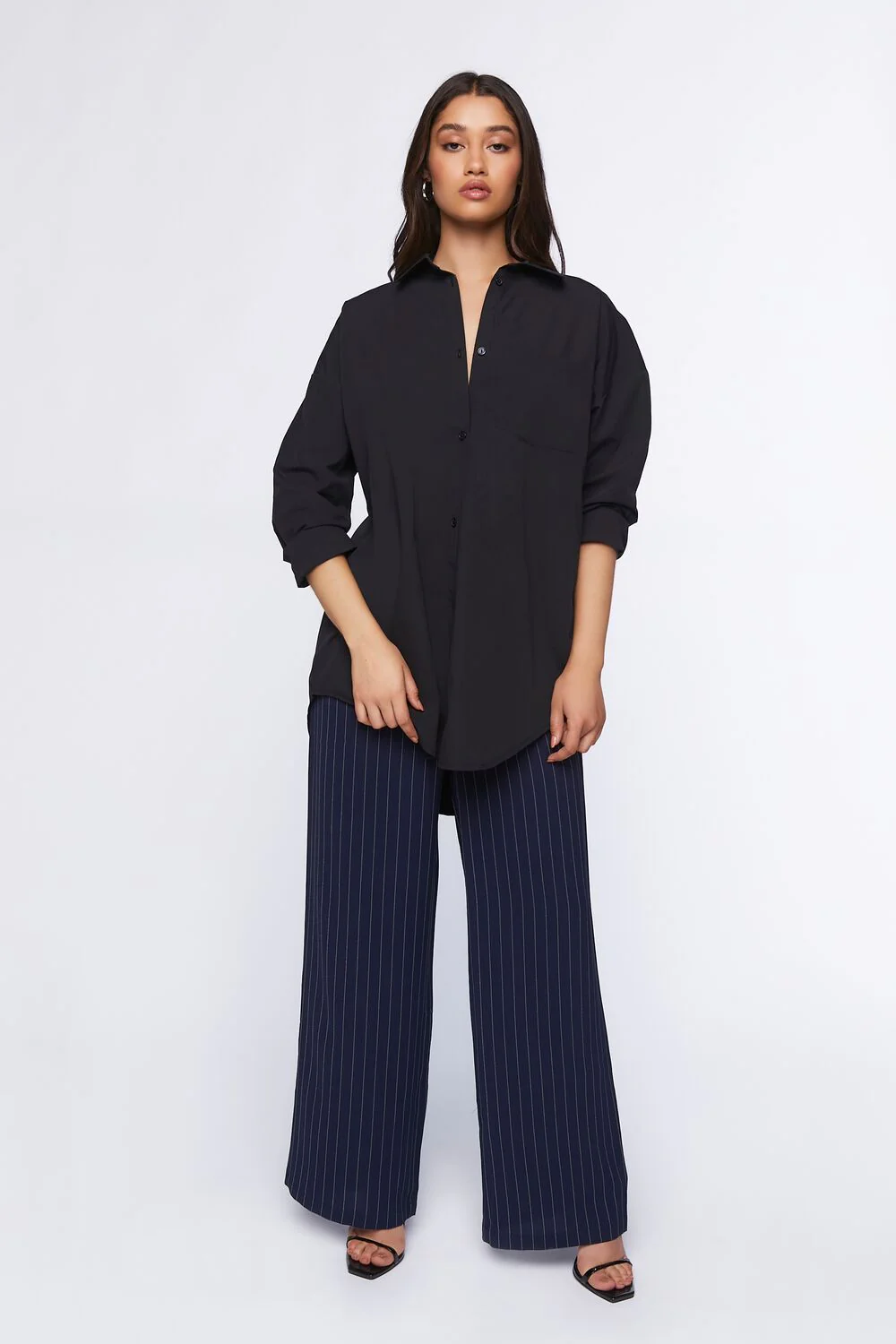 Oversized Longline Poplin Shirt - Image 4