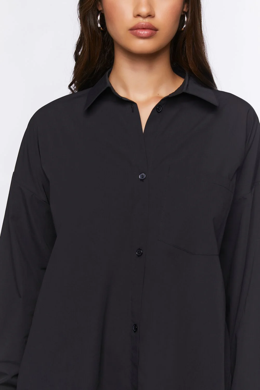 Oversized Longline Poplin Shirt - Image 5