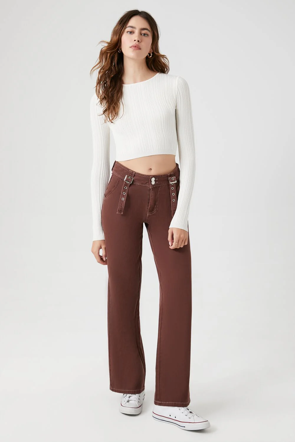 Cropped Rib-Knit Sweater - Image 4