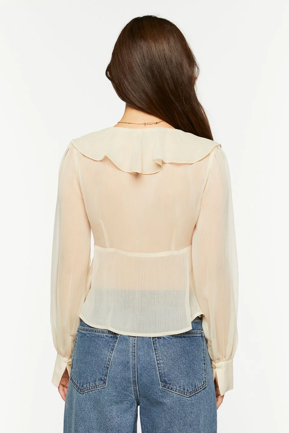 Chiffon Split-Front Flounce Top - Image 3