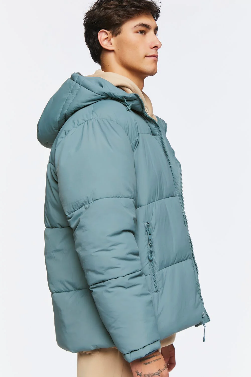 Zip-Up Hooded Puffer Jacket - Image 2