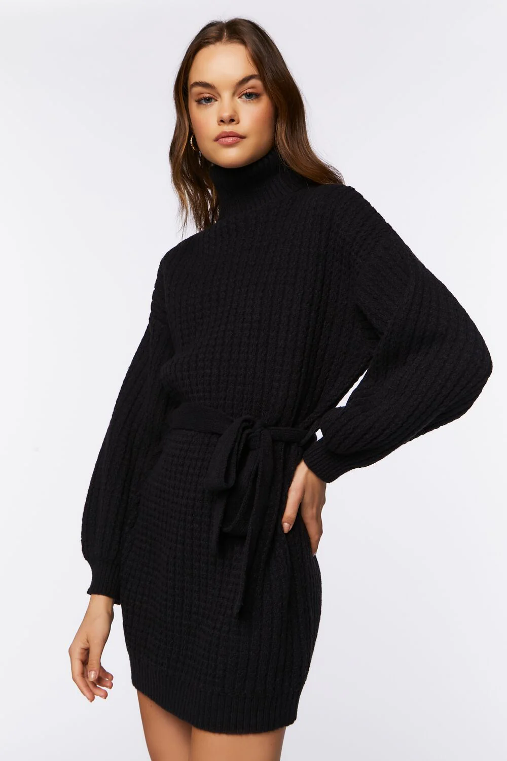 Turtleneck Mini Sweater Dress - Image 2