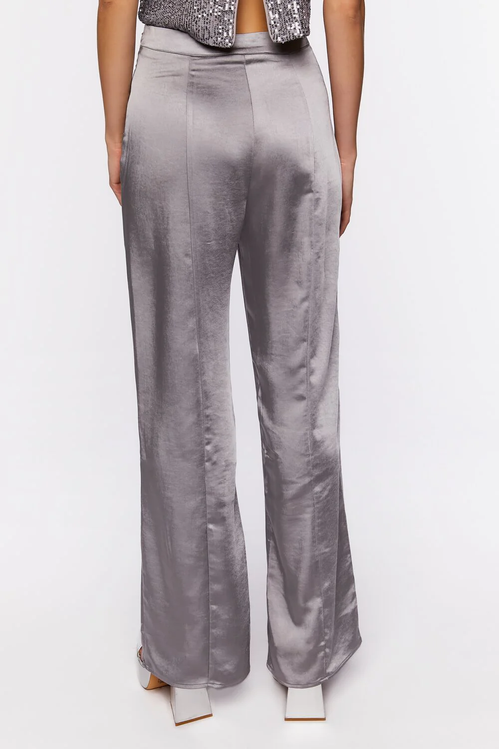 Satin Mid-Rise Split-Hem Pants - Image 5