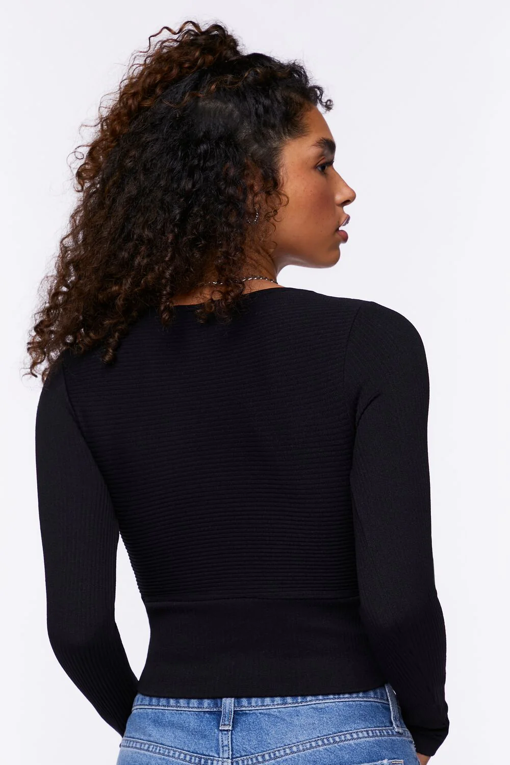 Ribbed Surplice Crop Top - Image 3