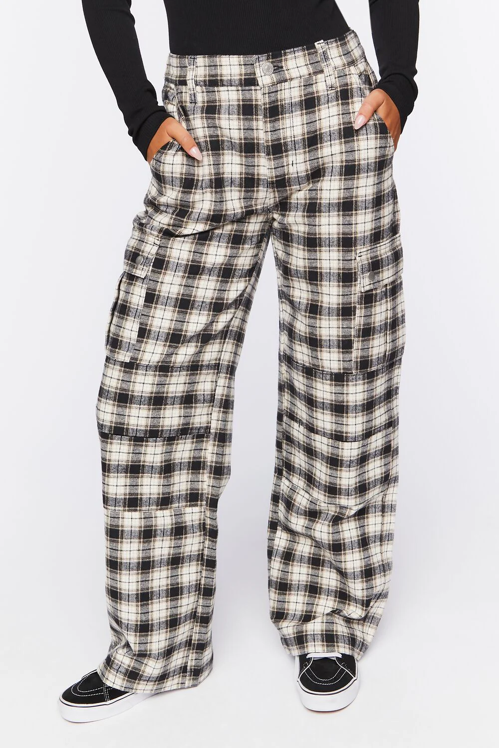 Plaid Wide-Leg Pants - Image 2