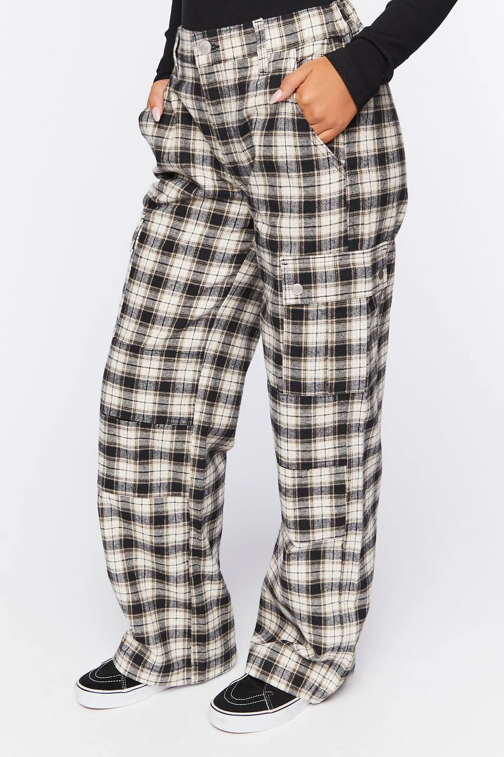 Plaid Wide-Leg Pants - Image 3