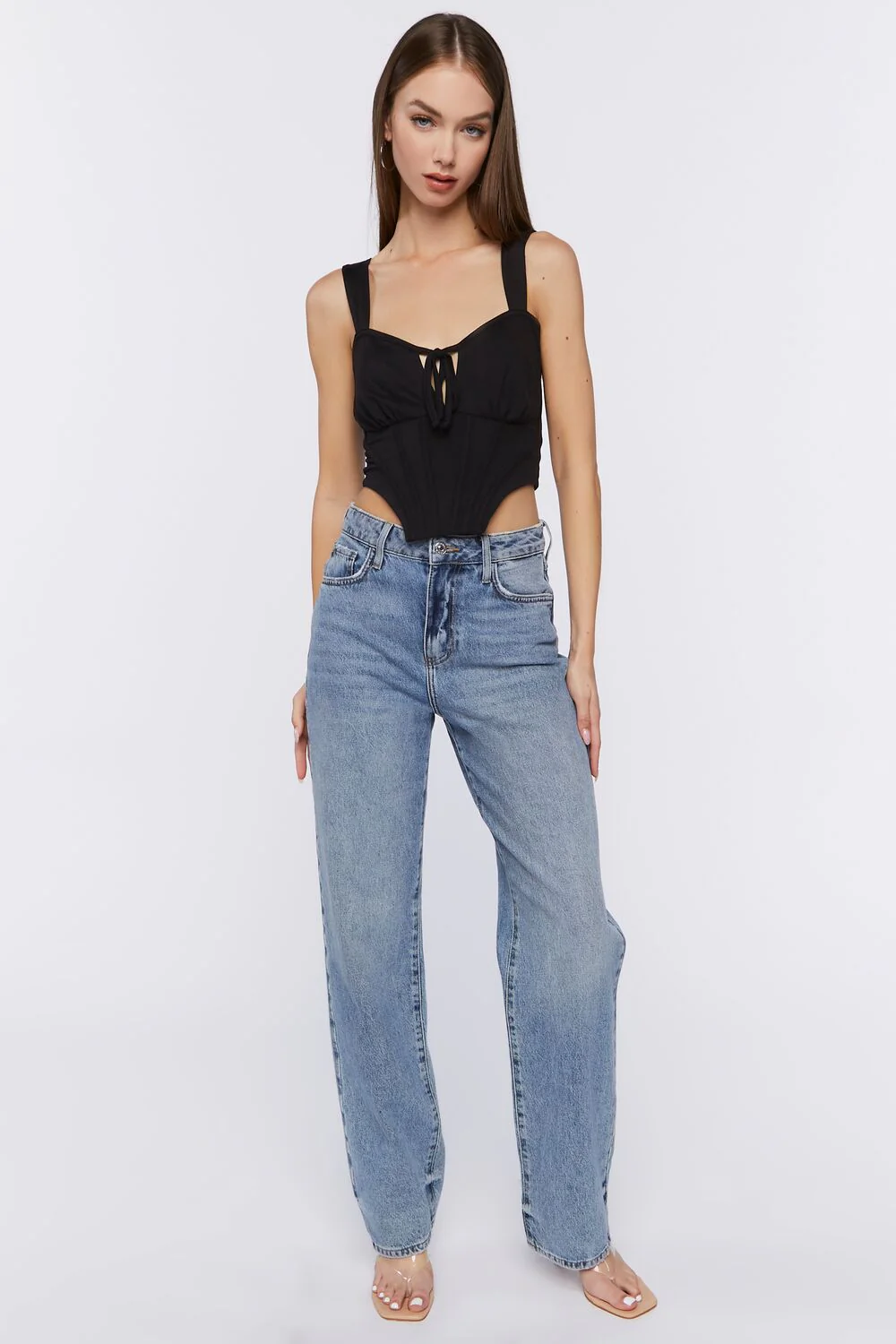 Tie-Front Corset Crop Top - Image 4
